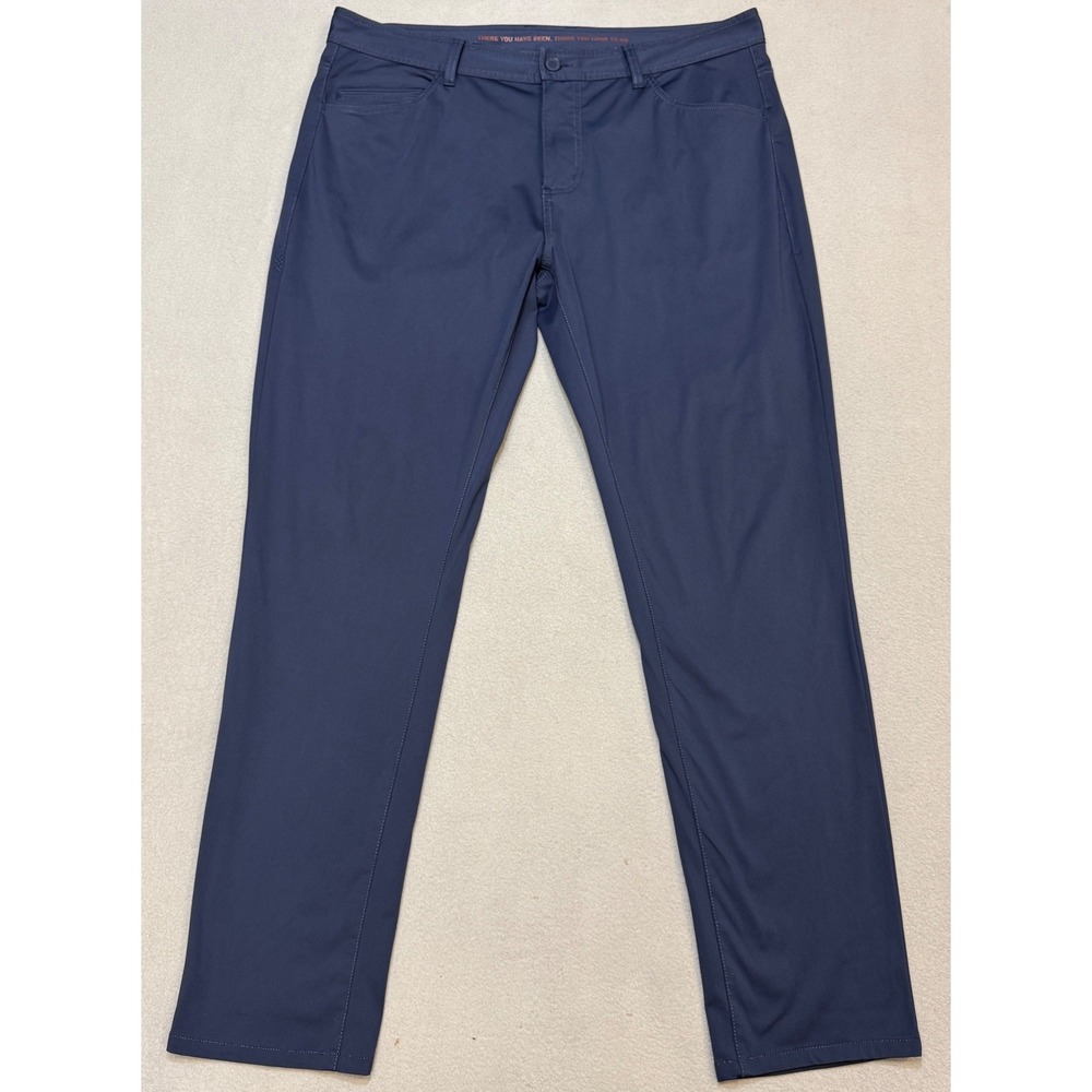 RHONE Commuter Pant Performance Trousers Mens 38x33 Navy Blue Slim Stretch